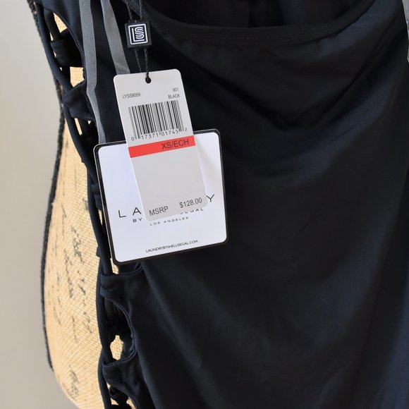 NEW! LAUNDRY Shelly Segal lace up plunge swimsuit - Picture 7 of 12